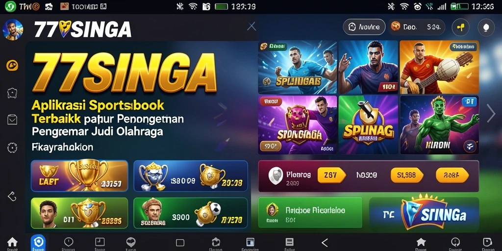 Tampilan gameplay menarik dari aplikasi Sportsbook 77SINGA yang interaktif.