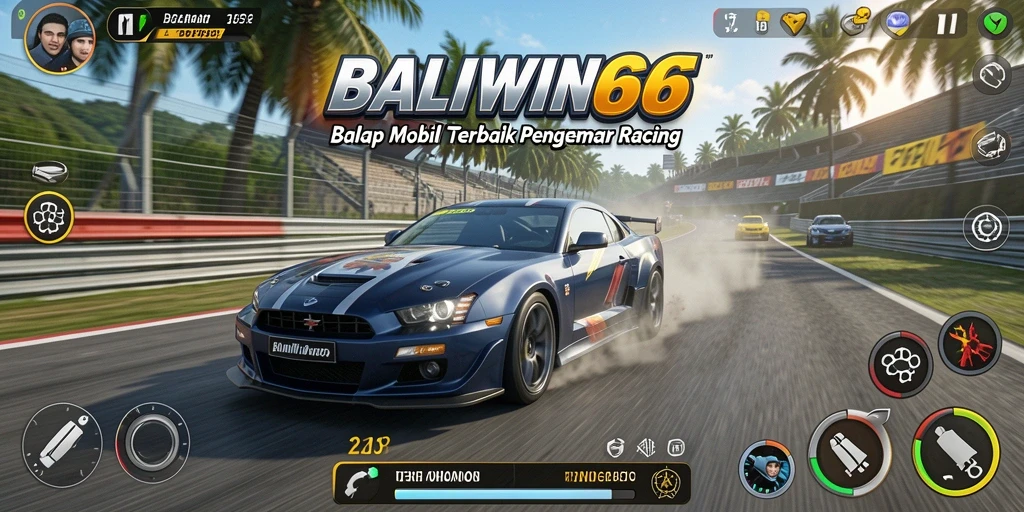 Screenshot sedang menampilkan pengalaman balapan BALIWIN66 yang intens.