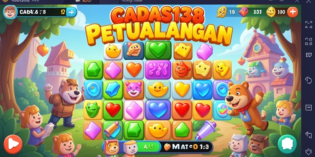 Screenshot utama CADAS138 menampilkan permainan Match-3 yang seru dan menantang.