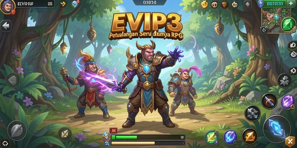 Tangkapan layar gameplay seru dari EVIP3 di dunia RPG.
