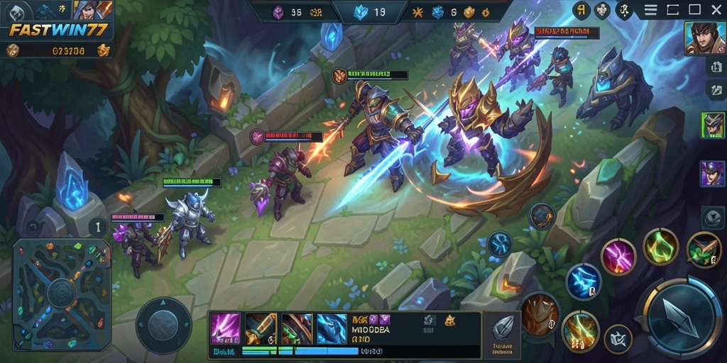 Tampilan seru gameplay di medan perang dalam FASTWIN77.