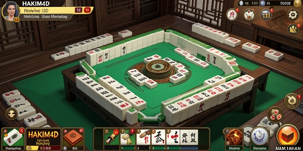 Tampilan permainan Mahjong seru di HAKIM4D dengan grafis menawan.