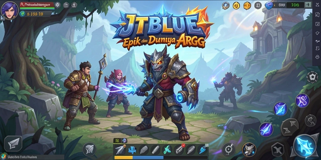 Gameplay JTBLUE yang seru dan penuh aksi di dunia fantasi.