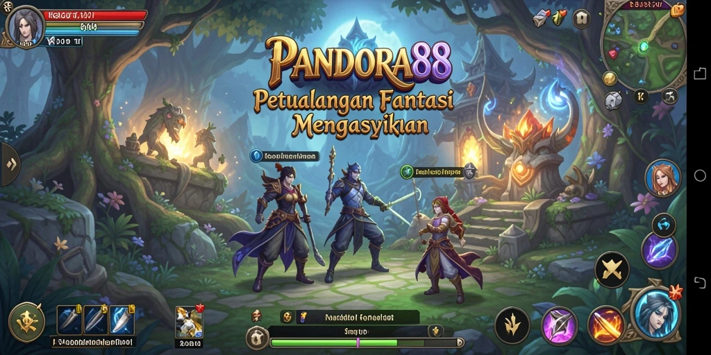 Tangkapan layar utama PANDORA88 menampilkan aksi pertarungan epik dalam dunia RPG.