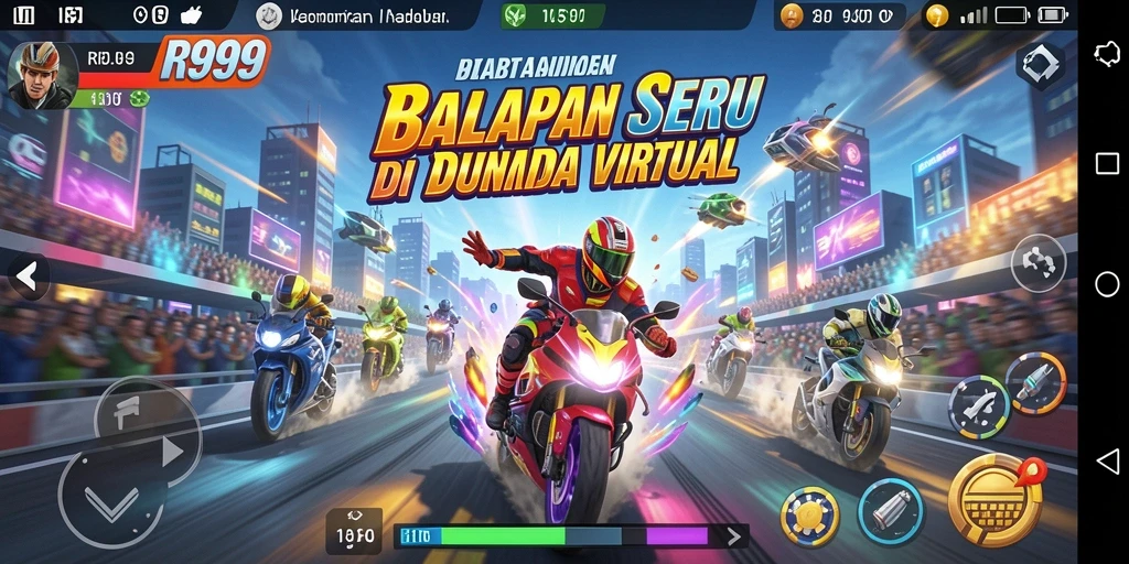 Gameplay seru dengan balapan cepat dan grafis menakjubkan di RR999.