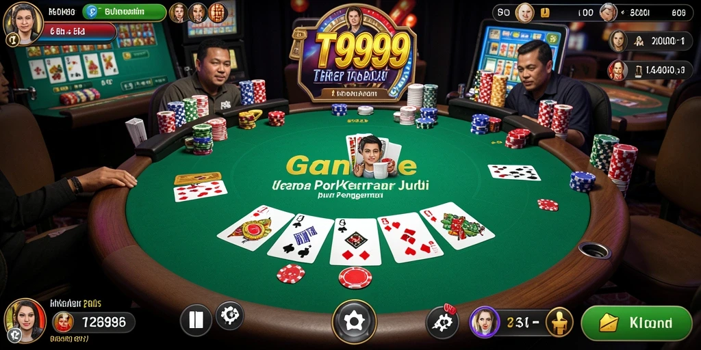 Tampilan permainan Poker T9999 yang menarik dan seru.