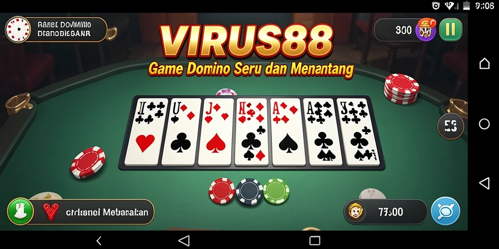 Tampilan menarik dari gameplay Domino VIRUS88 yang seru.