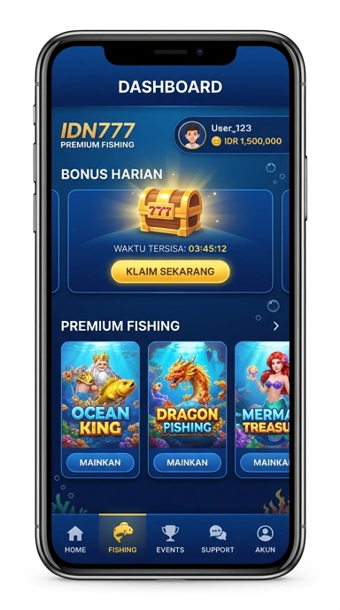 Cuplikan layar utama aplikasi idn777.